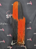Orange and Black Full Lace Wig