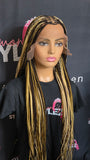 613, Brown Mix Full Lace Braided Wig by Crowned by Semone