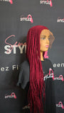 Cornrow Burgundy Full Lace Braided Wig by Crowned by Semone